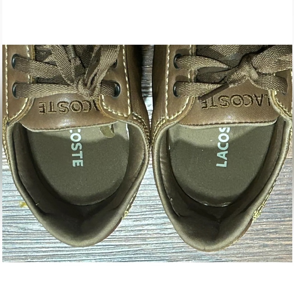 Lacoste Mens US 10 Brown Perforated Alligator Shoes‎ Bowling Style CLEAN!. - Picture 2 of 10